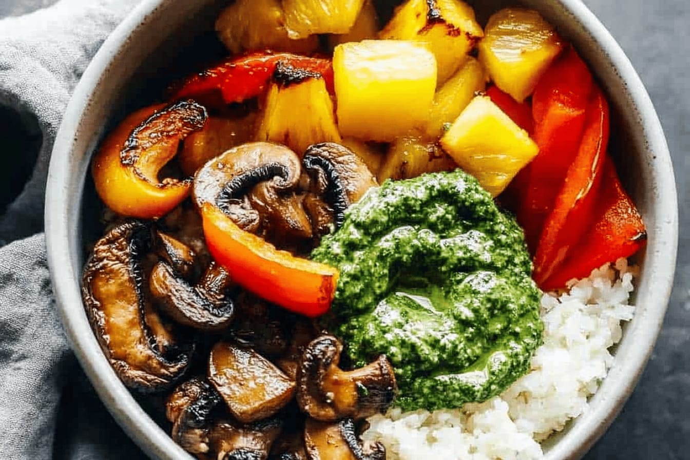 Mushroom Bowls with Kale Pesto Recipe