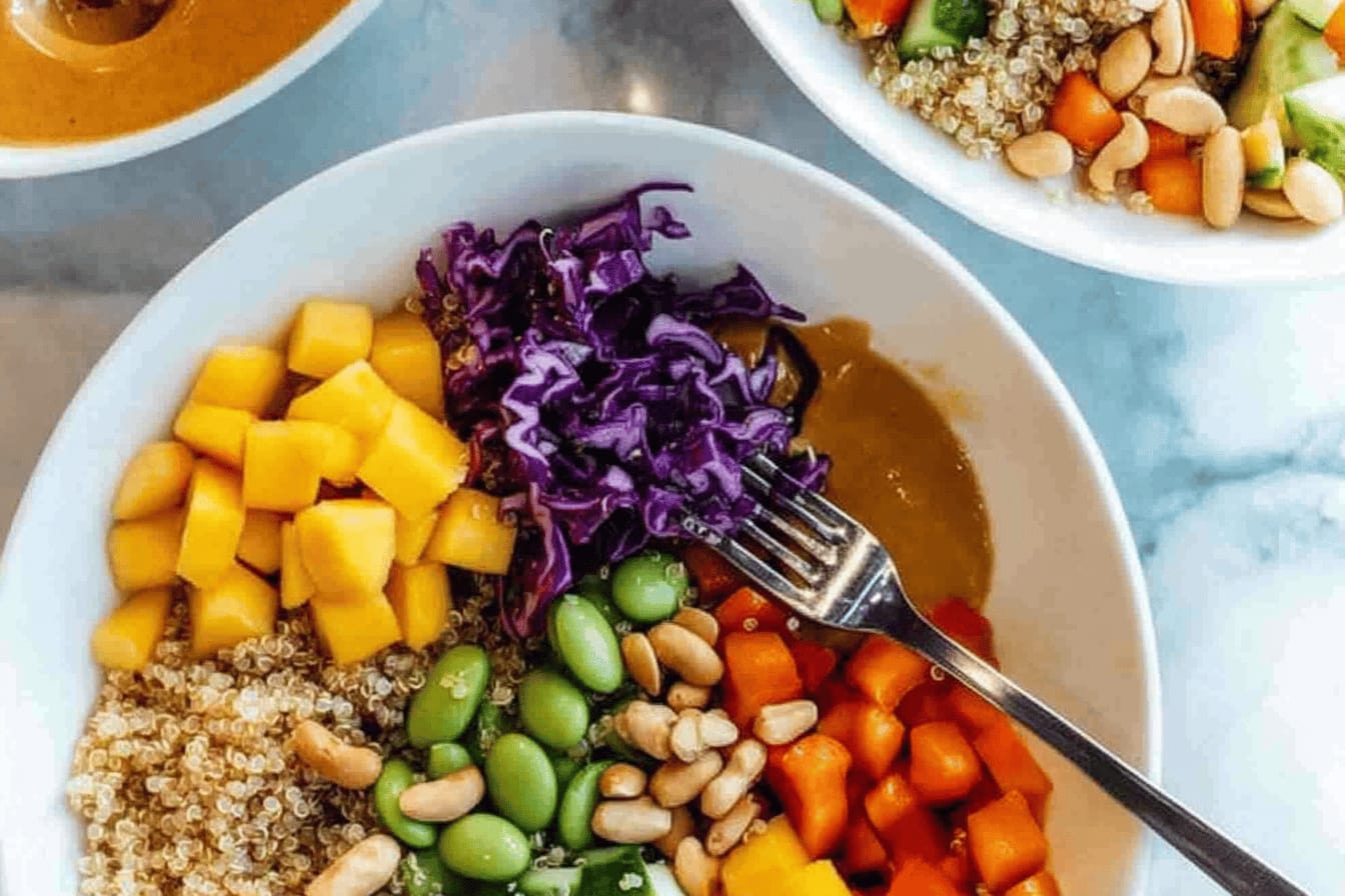 Quinoa Crunch Salad with Peanut Dressing Recipe