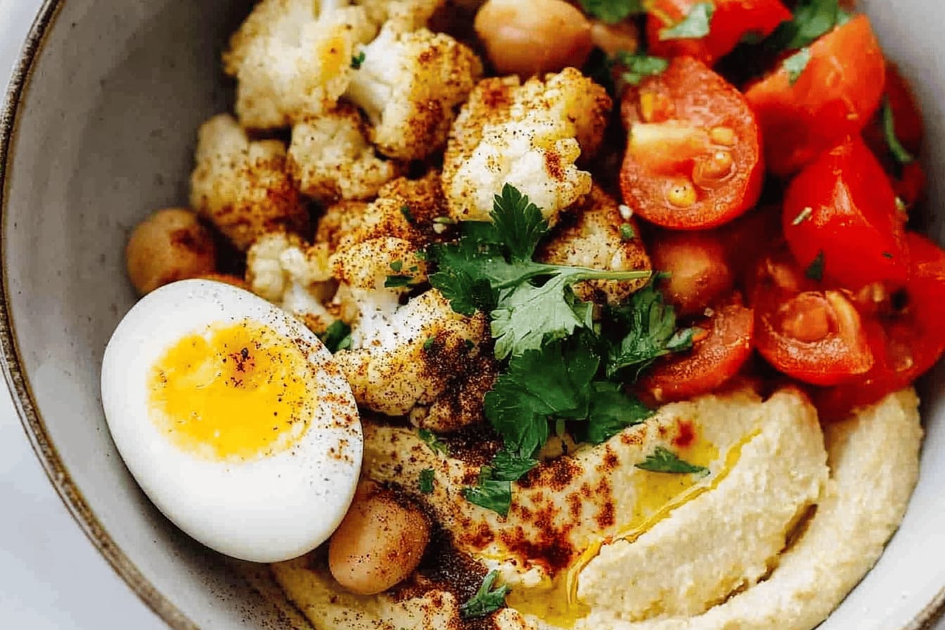 Roasted Cauliflower Hummus Bowl Recipe