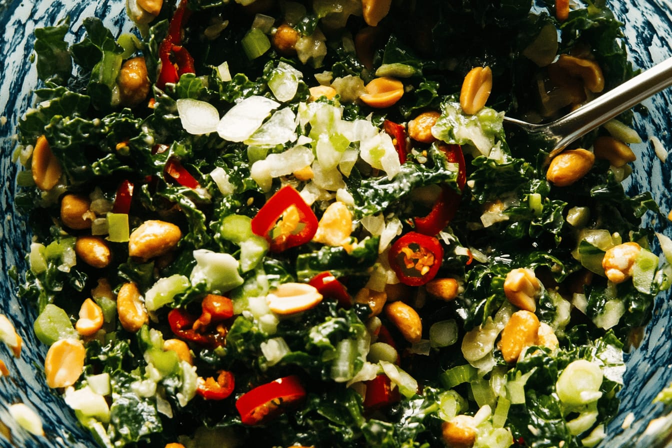 Roasted Peanut Kale Crunch Salad Recipe