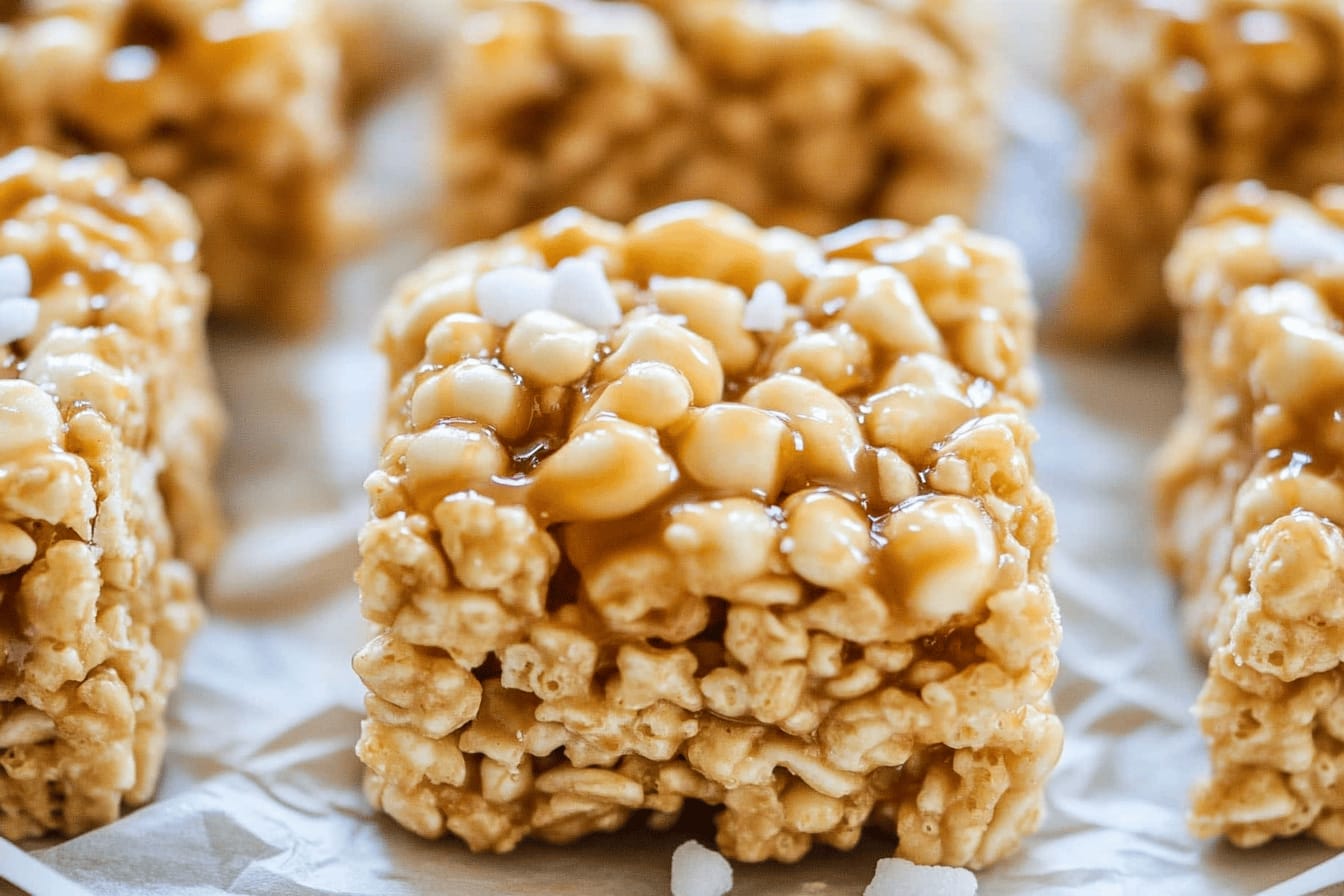 Salted Caramel Rice Krispie Treats Recipe