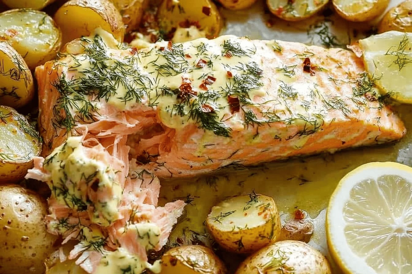 Sheet Pan Salmon with Dill Roasted Potatoes