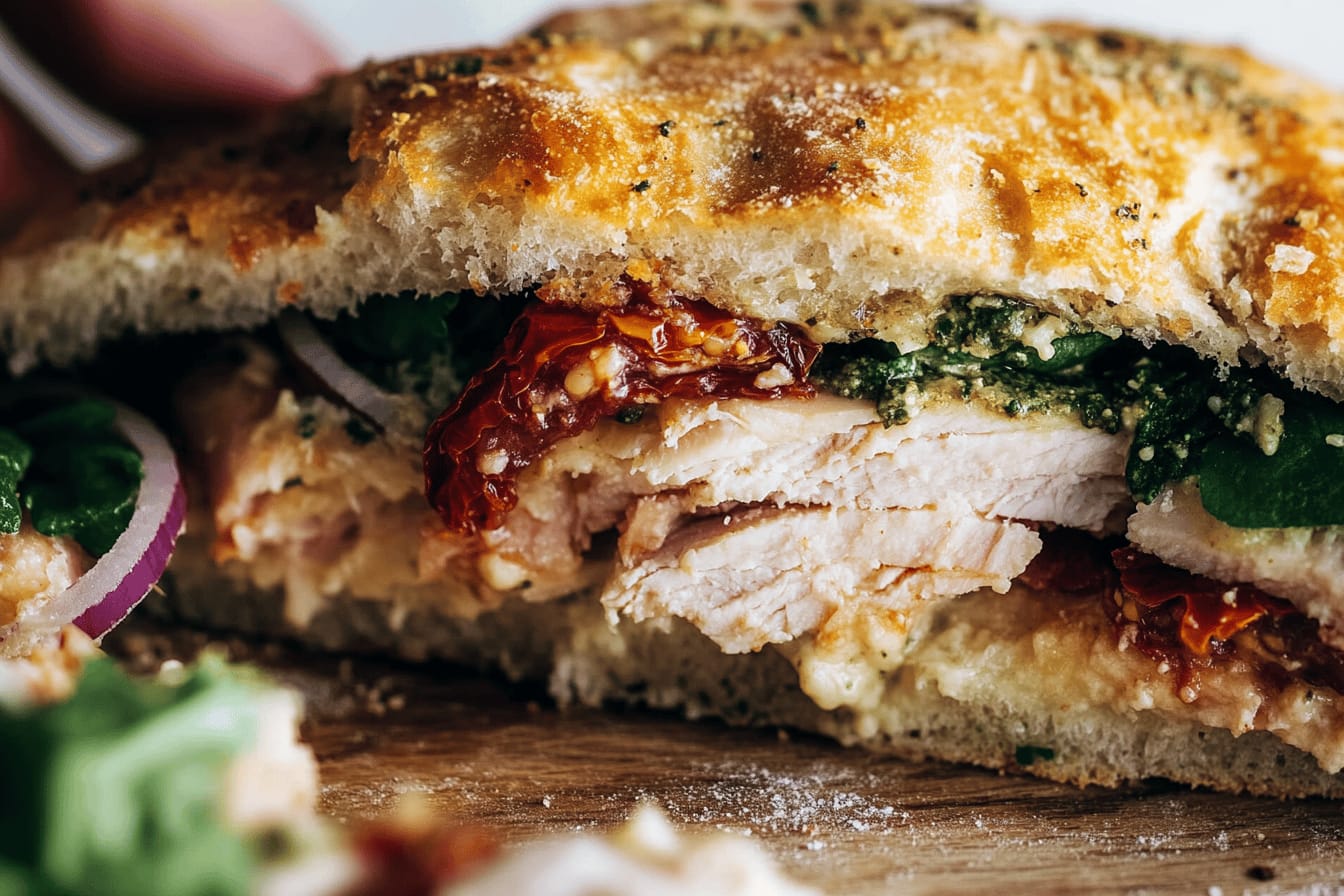Sun-Dried Tomato Focaccia Turkey Sandwich Recipe