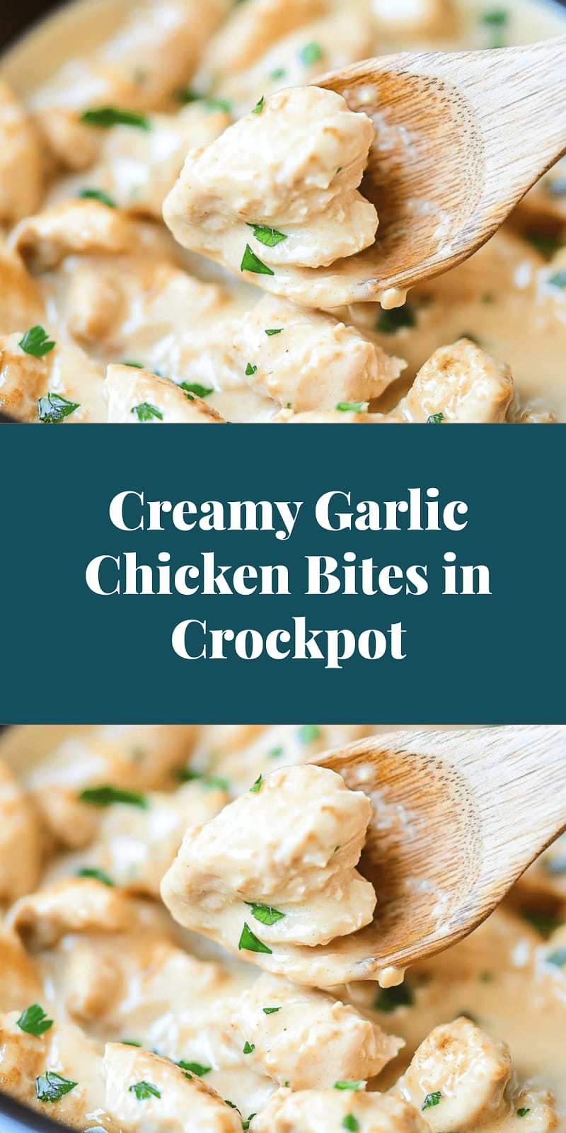 Creamy Garlic Chicken Bites in Crockpot