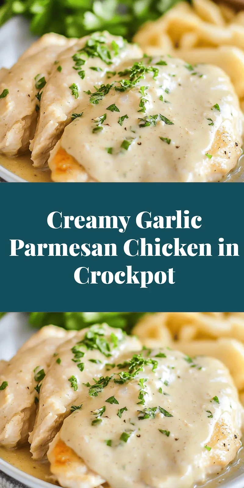 Creamy Garlic Parmesan Chicken in Crockpot