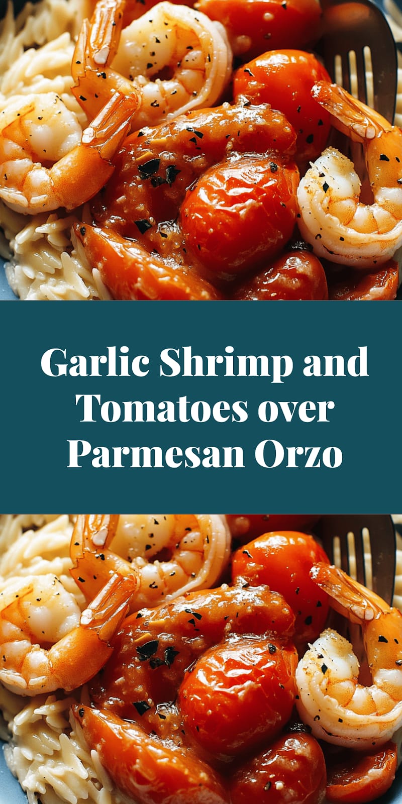 Garlic Shrimp and Tomatoes over Parmesan Orzo