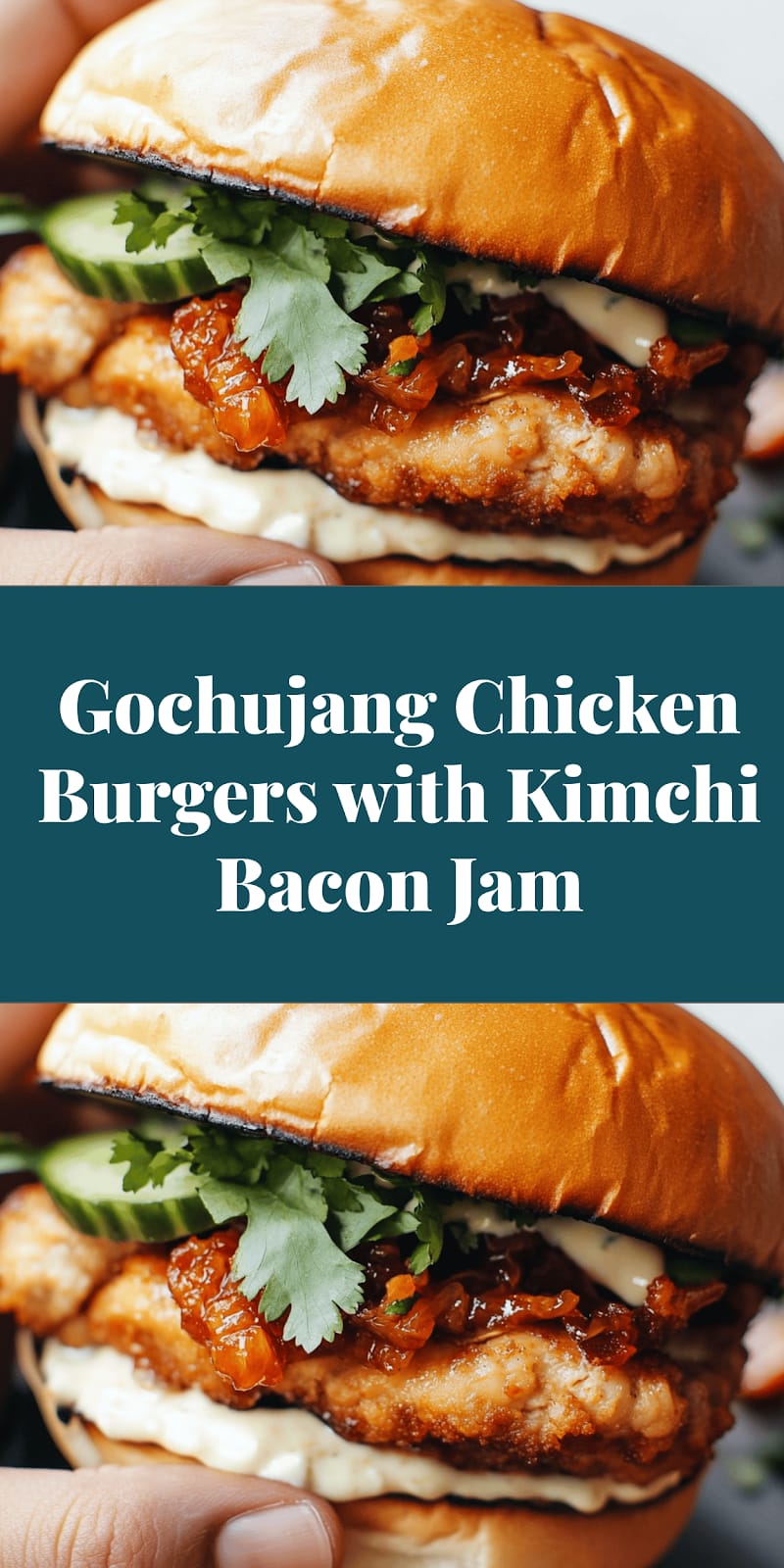 Gochujang Chicken Burgers with Kimchi Bacon Jam