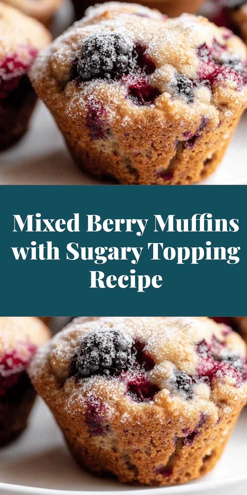 Mixed Berry Muffins with Sugary Topping Recipe