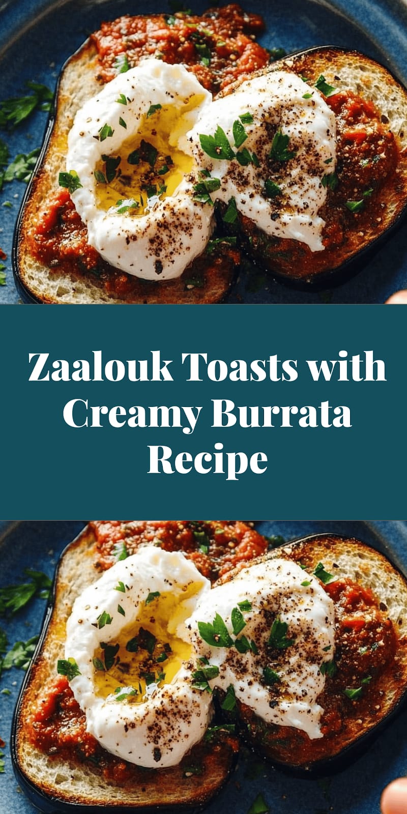 Zaalouk Toasts with Creamy Burrata Recipe