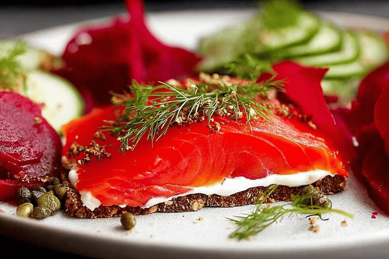 Beetroot Cured Salmon with Gin or Vodka