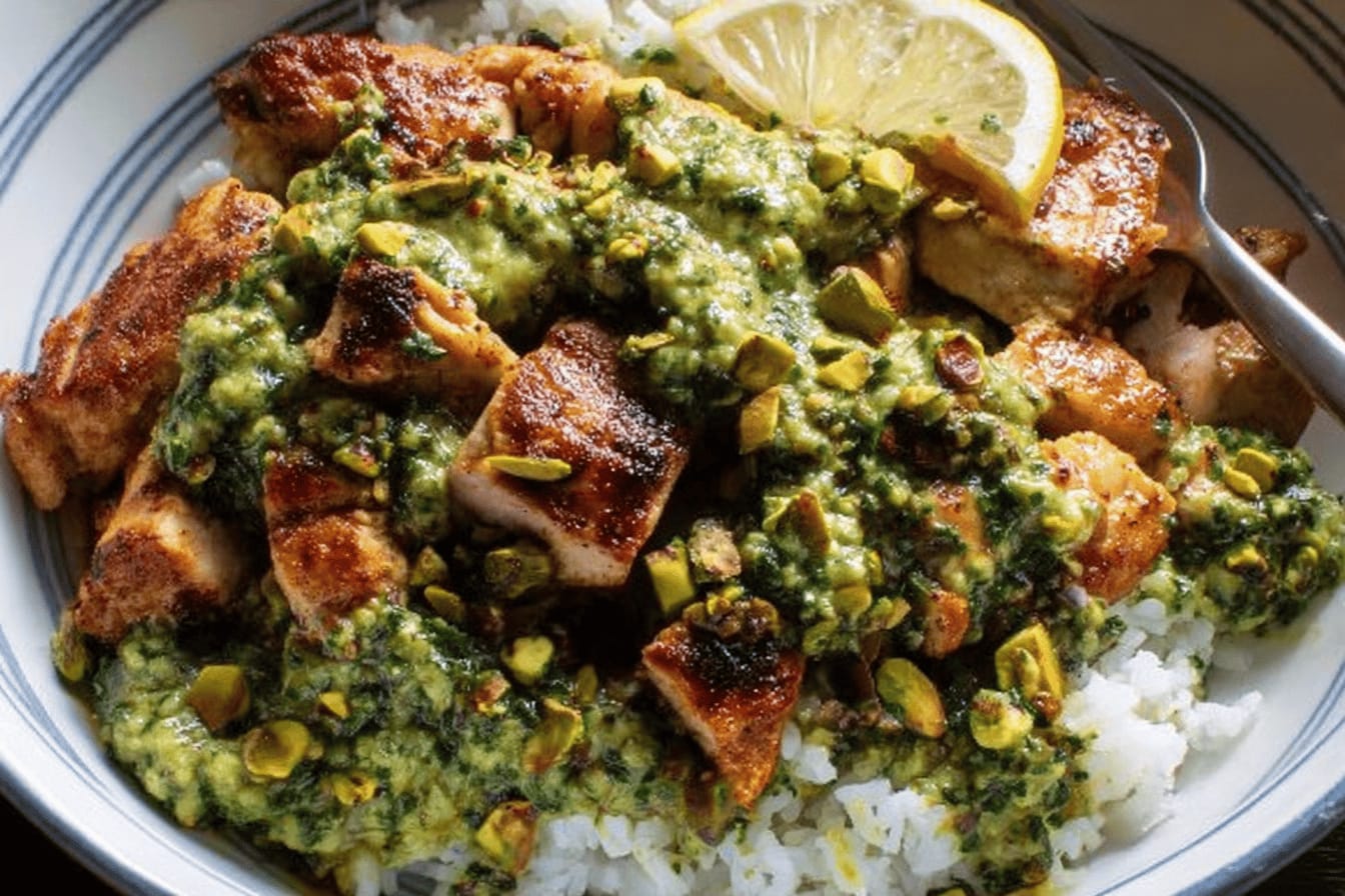 Chipotle Chicken with Pistachio Sauce Recipe