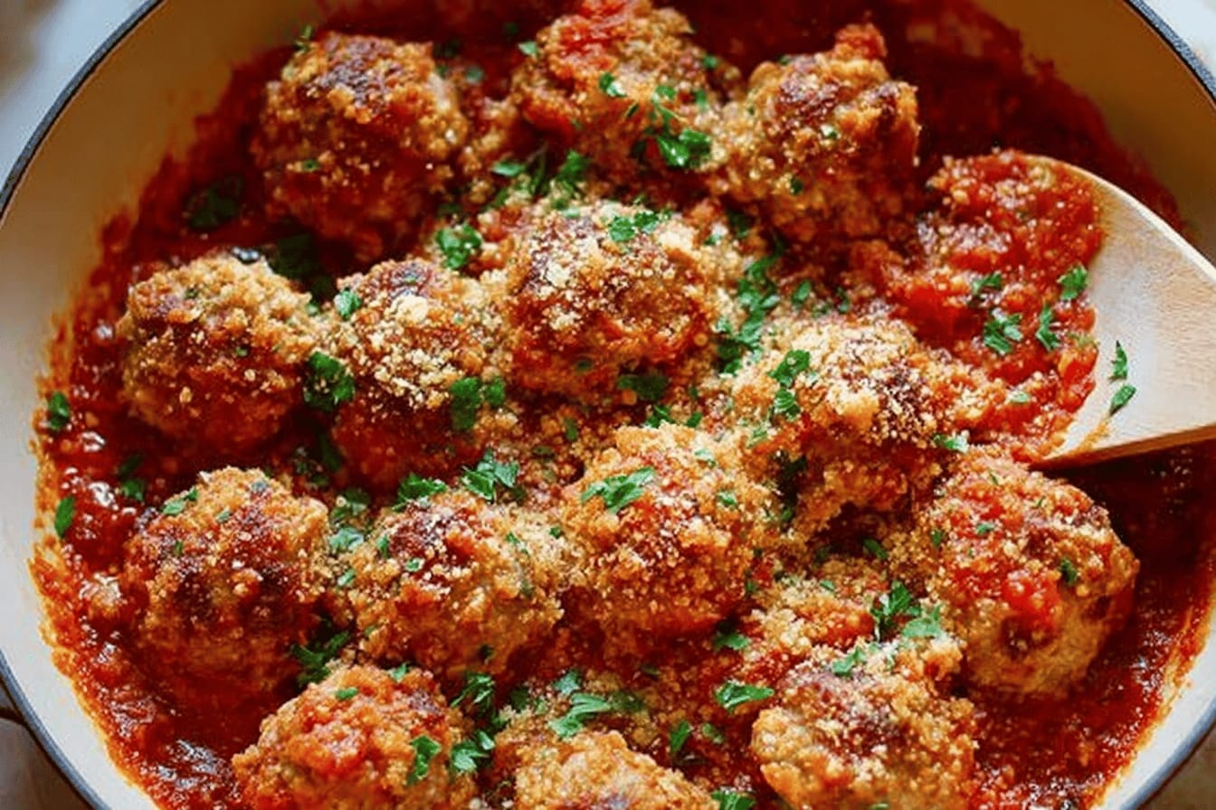 Crispy Topped Ricotta Meatballs Recipe