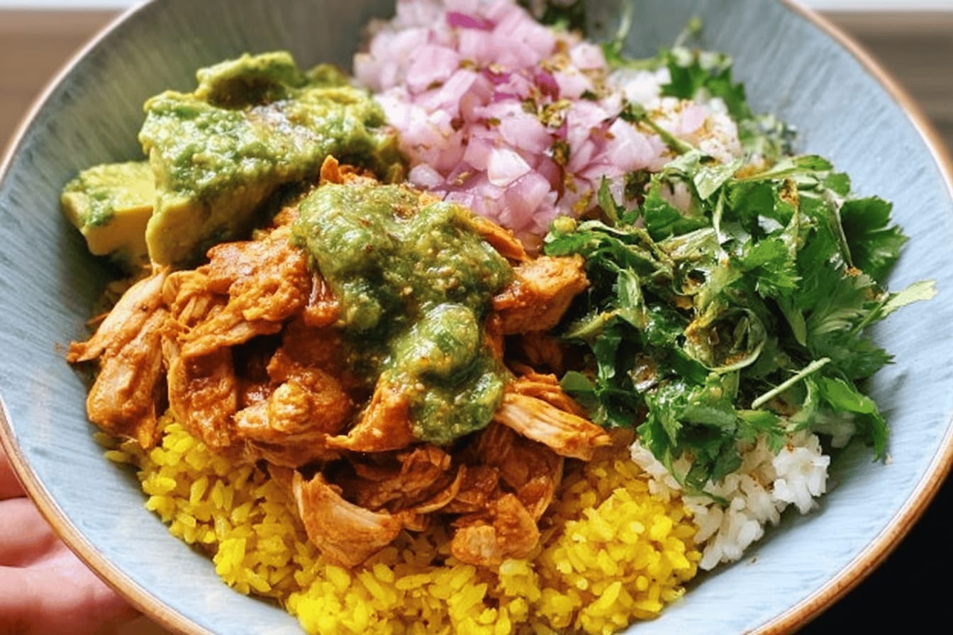 Crockpot Chicken Bowls with Yellow Rice Recipe