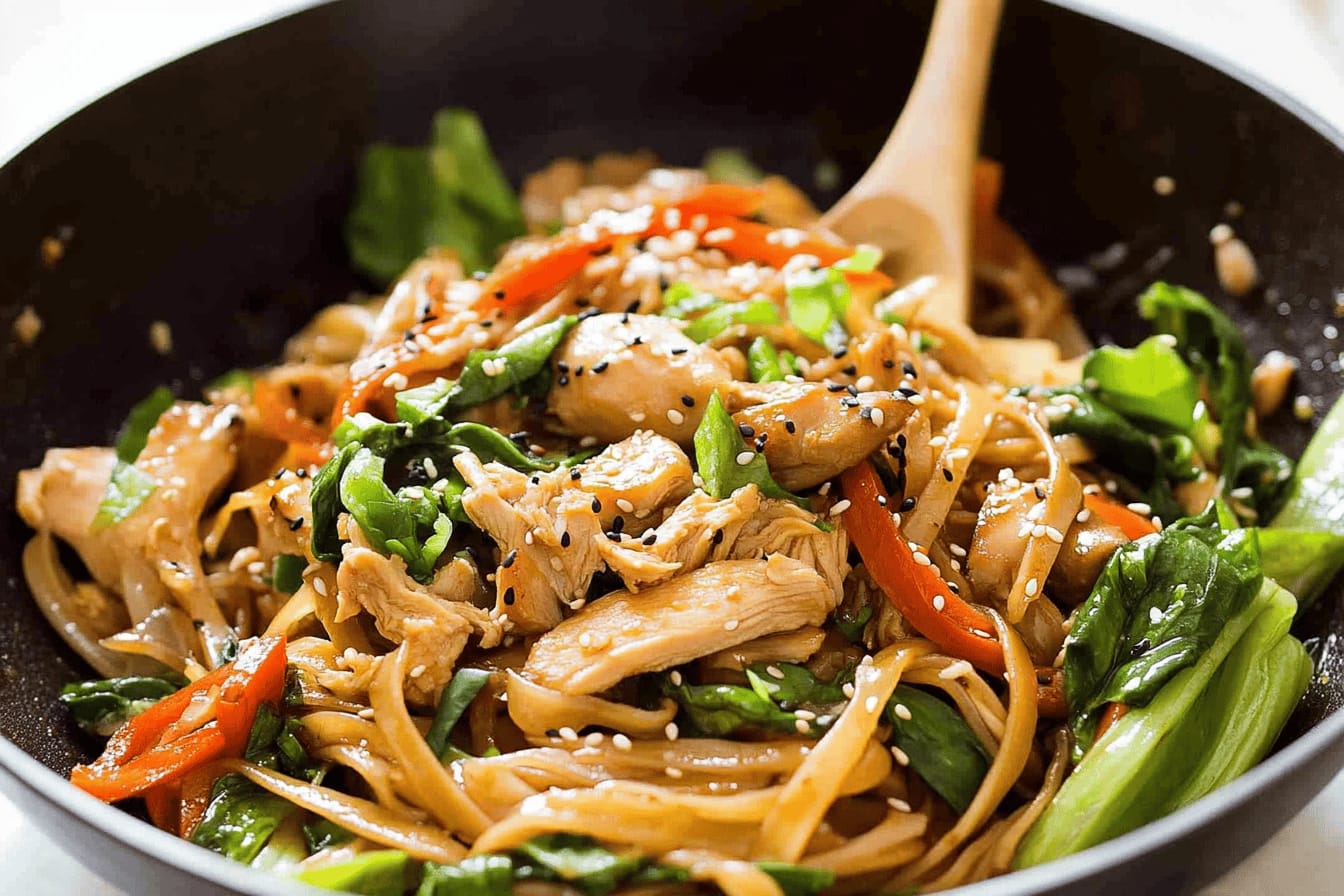 Easy Chicken Stir Fry with Rice Noodles