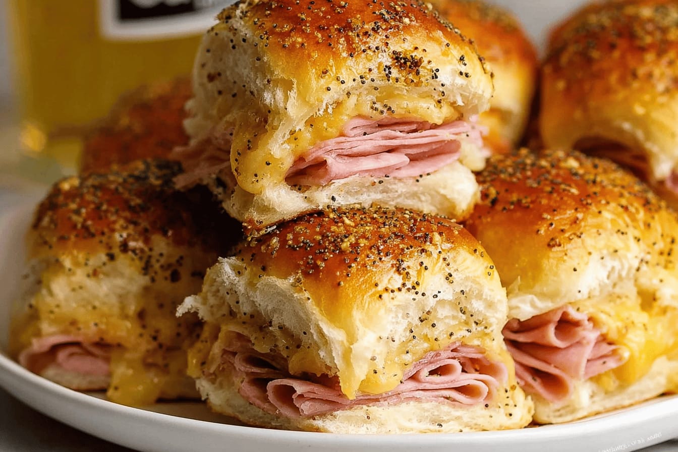 Easy Hot Ham and Cheese Sliders Recipe