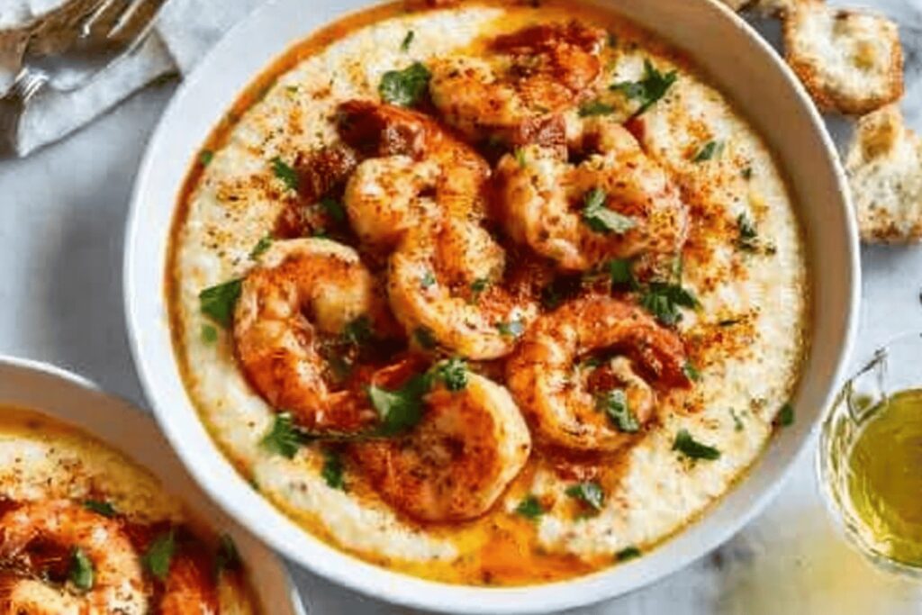 Garlic Butter Shrimp with Creamy Grits
