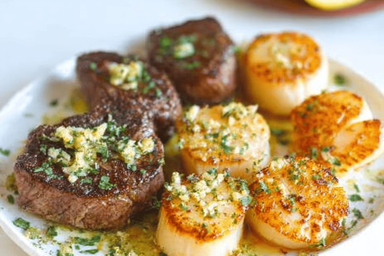 Garlic Butter Steak and Scallops Recipe