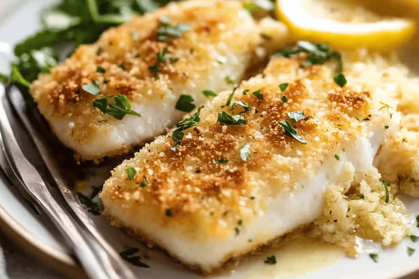 Healthy Parmesan Garlic Crumbed Fish Recipe