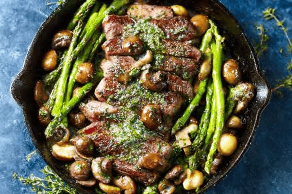 One Pan Steak and Veggies with Herb Butter
