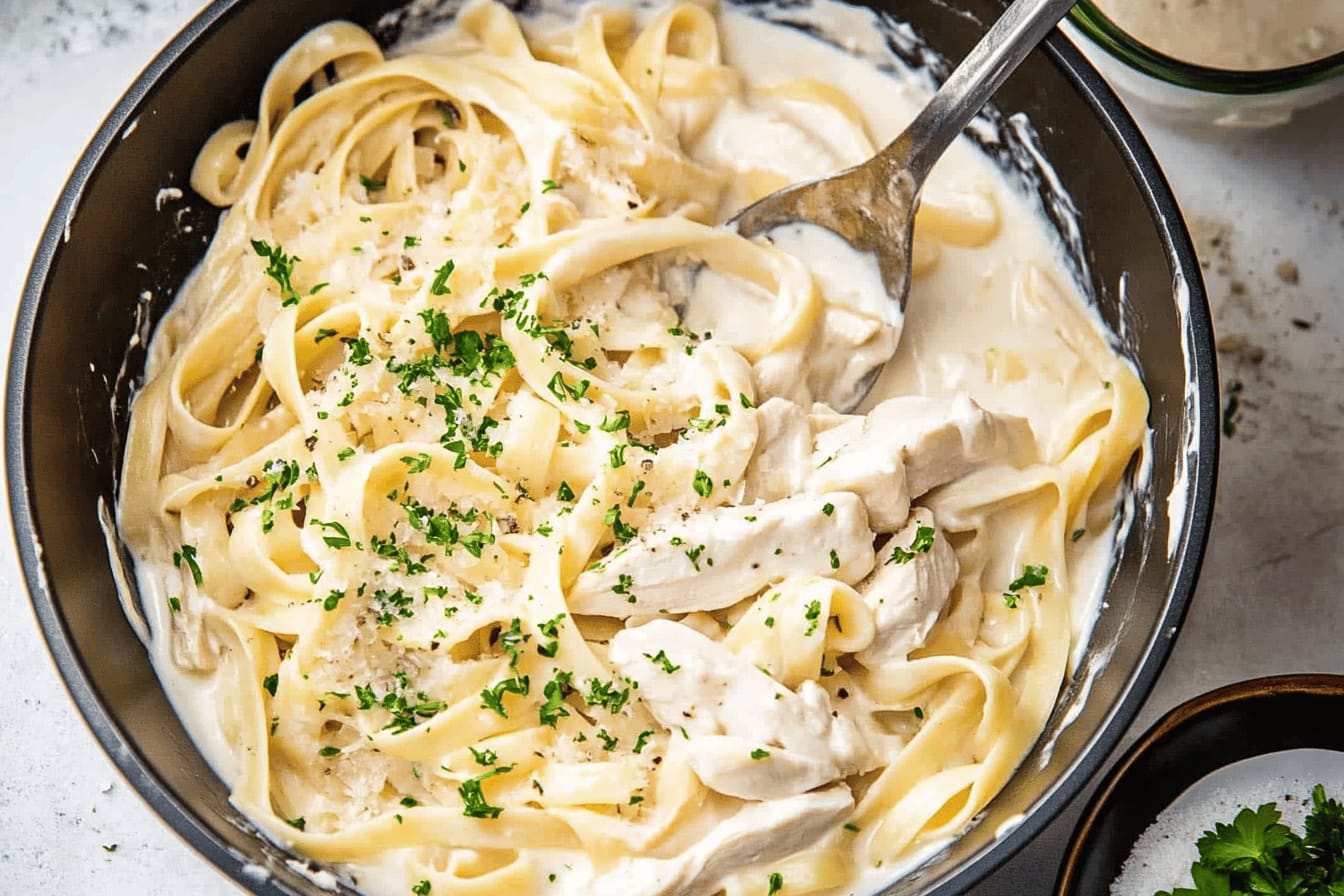 One Pot Chicken Alfredo Pasta Recipe