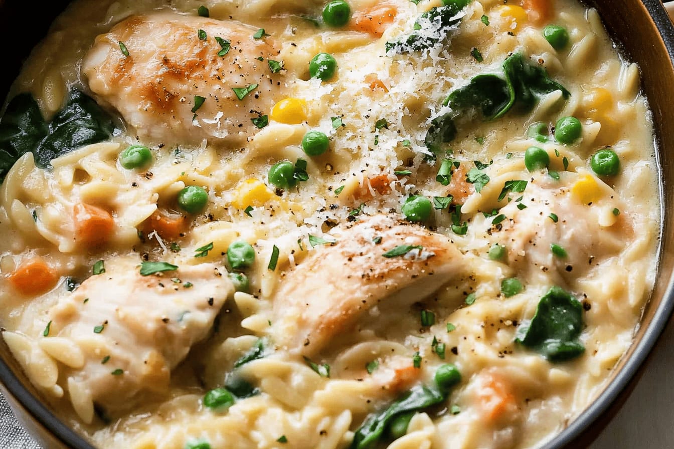 One-Pot Chicken Parmesan Orzo Recipe