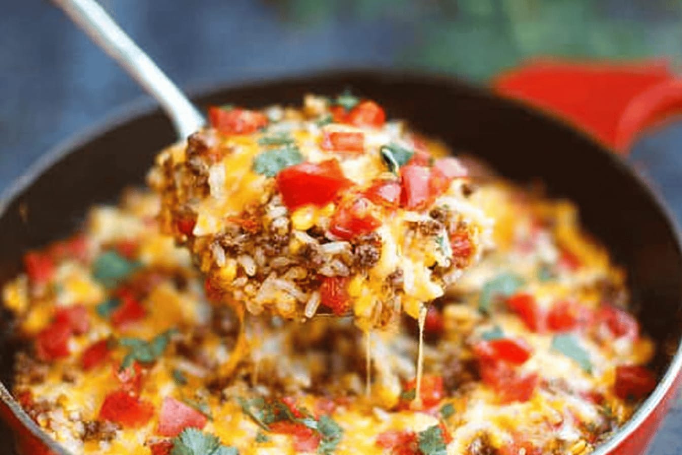One Pot Nacho Beef Skillet Recipe
