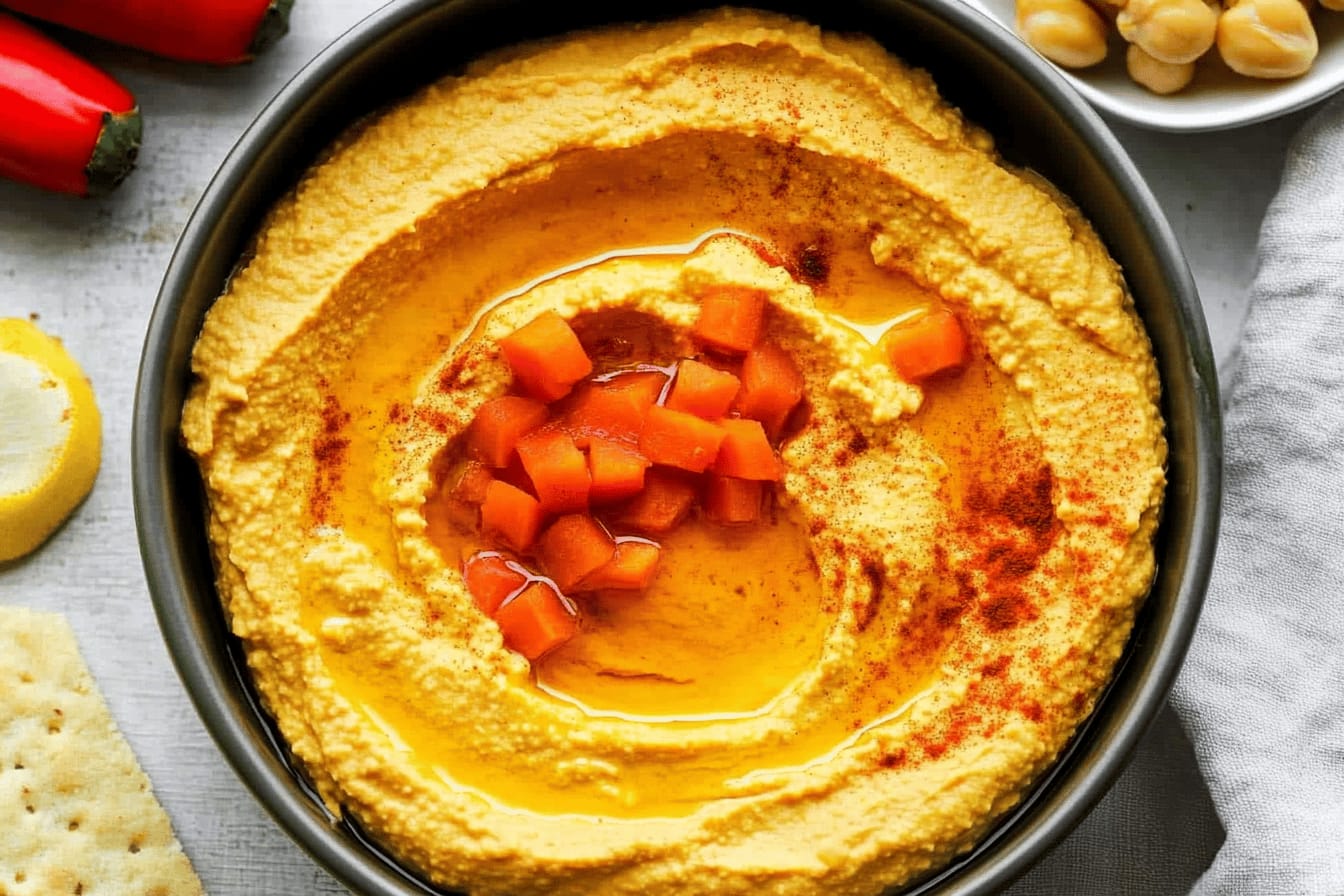 Roasted Red Pepper Hummus Recipe Delight
