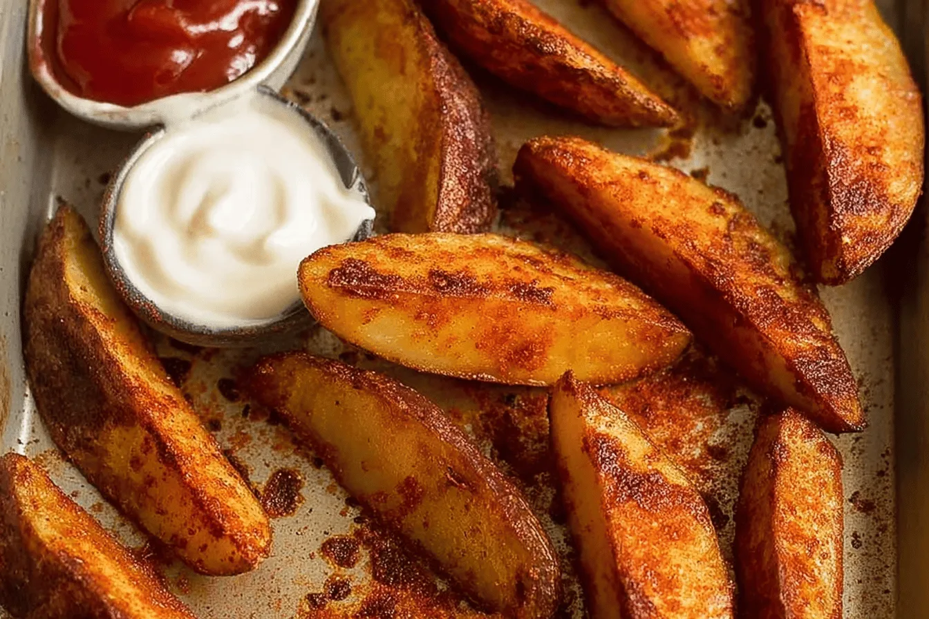 Seasoned Oven Baked Potato Wedges Recipe