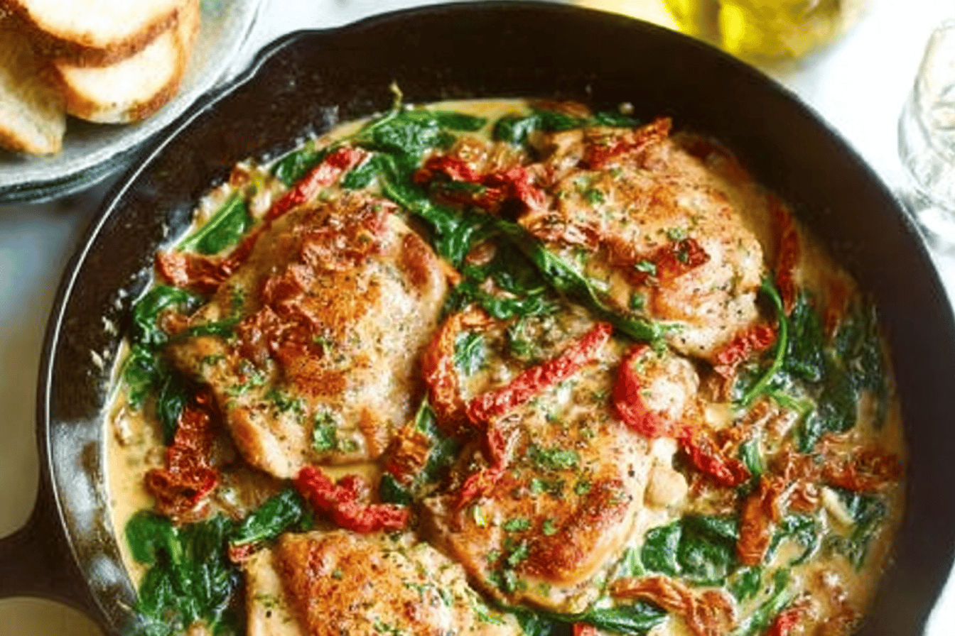 Skillet Sun-Dried Tomato Chicken Thighs Recipe