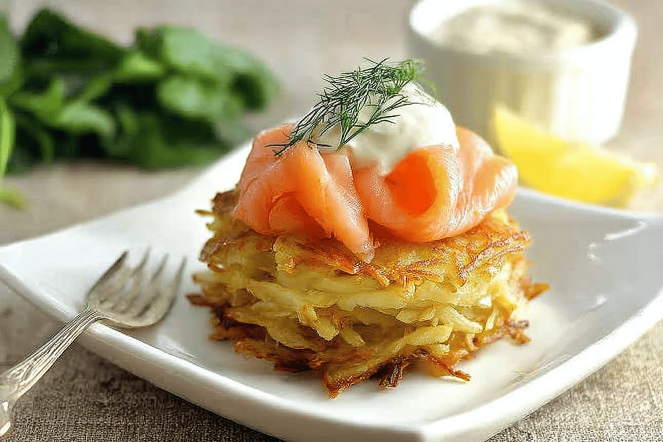 Smoked Salmon Potato Rosti Stack Recipe