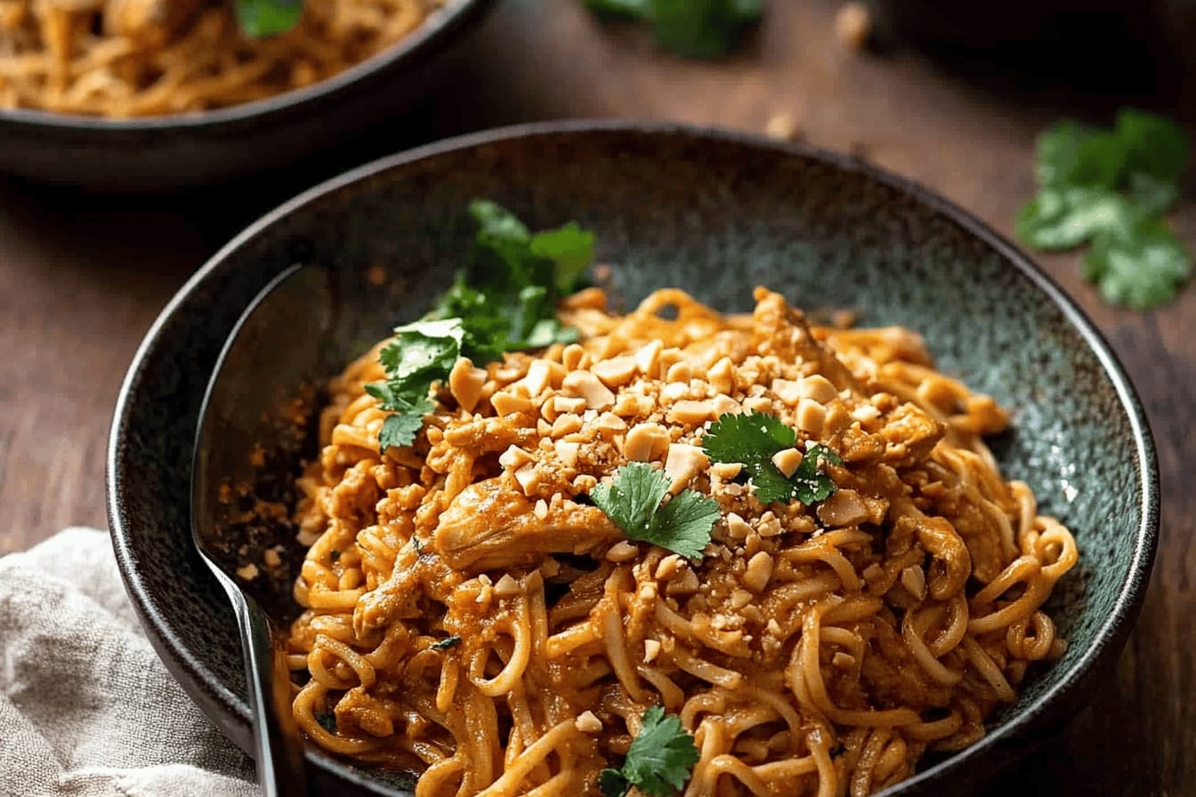 Thai Chicken Peanut Noodles Recipe