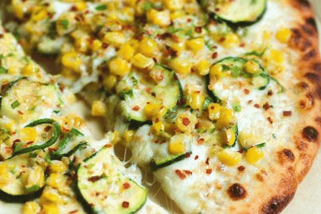 White Zucchini Corn Pizza Recipe Delight