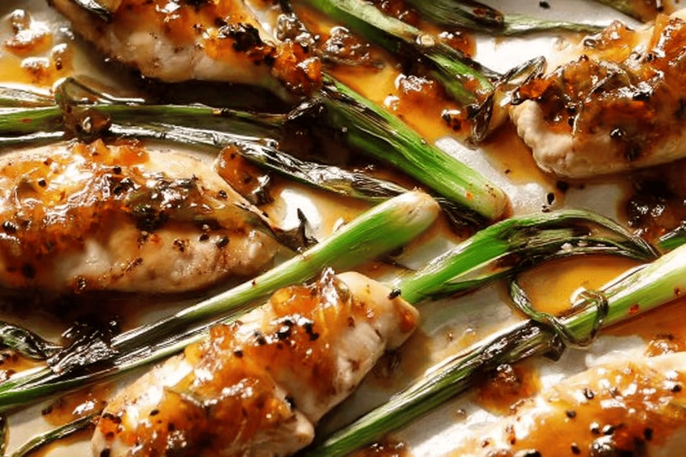Apricot Chicken with Charred Scallions Recipe
