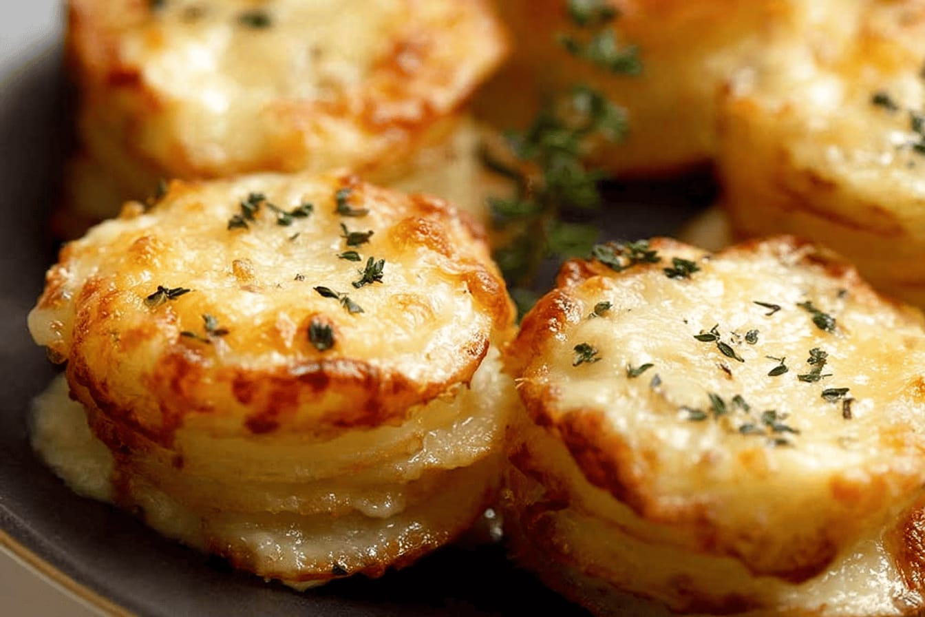 Cheesy Potato Gratin Stacks Recipe