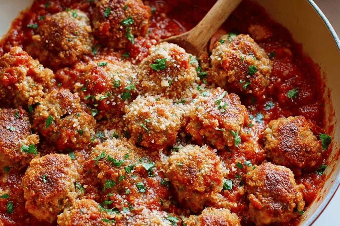 Crispy Topped Ricotta Meatballs Recipe