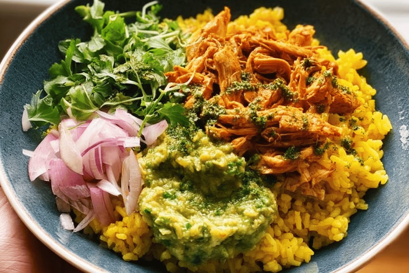 Crockpot Chicken Bowls with Yellow Rice Recipe