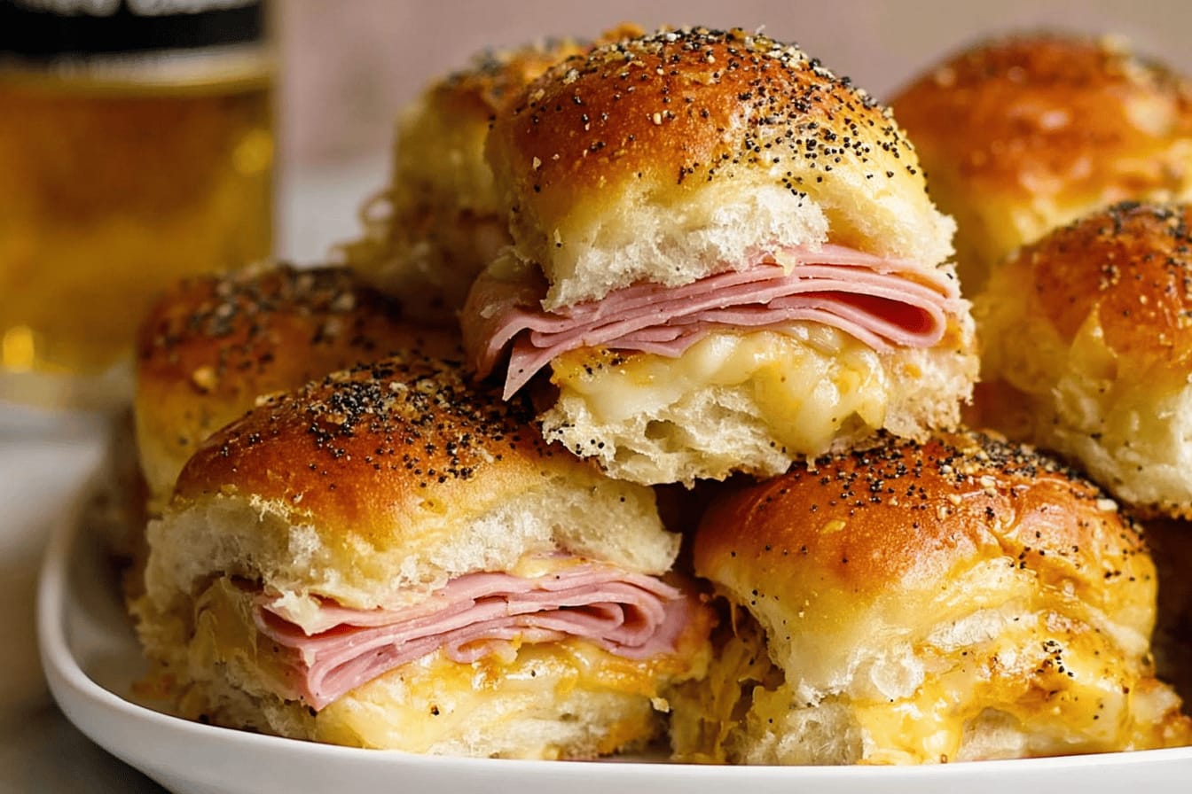 Easy Hot Ham and Cheese Sliders Recipe