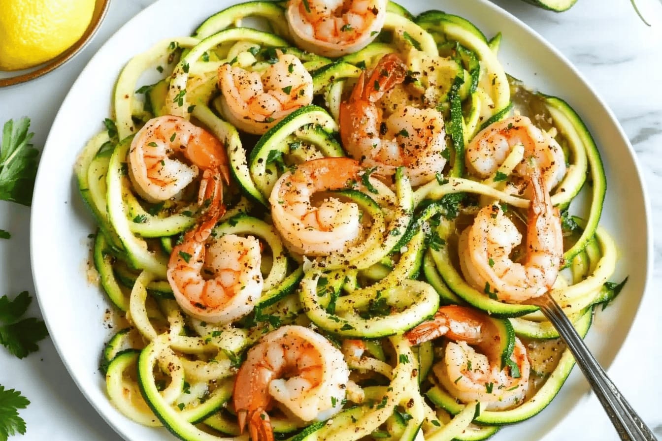 Garlic Butter Shrimp with Zucchini Noodles
