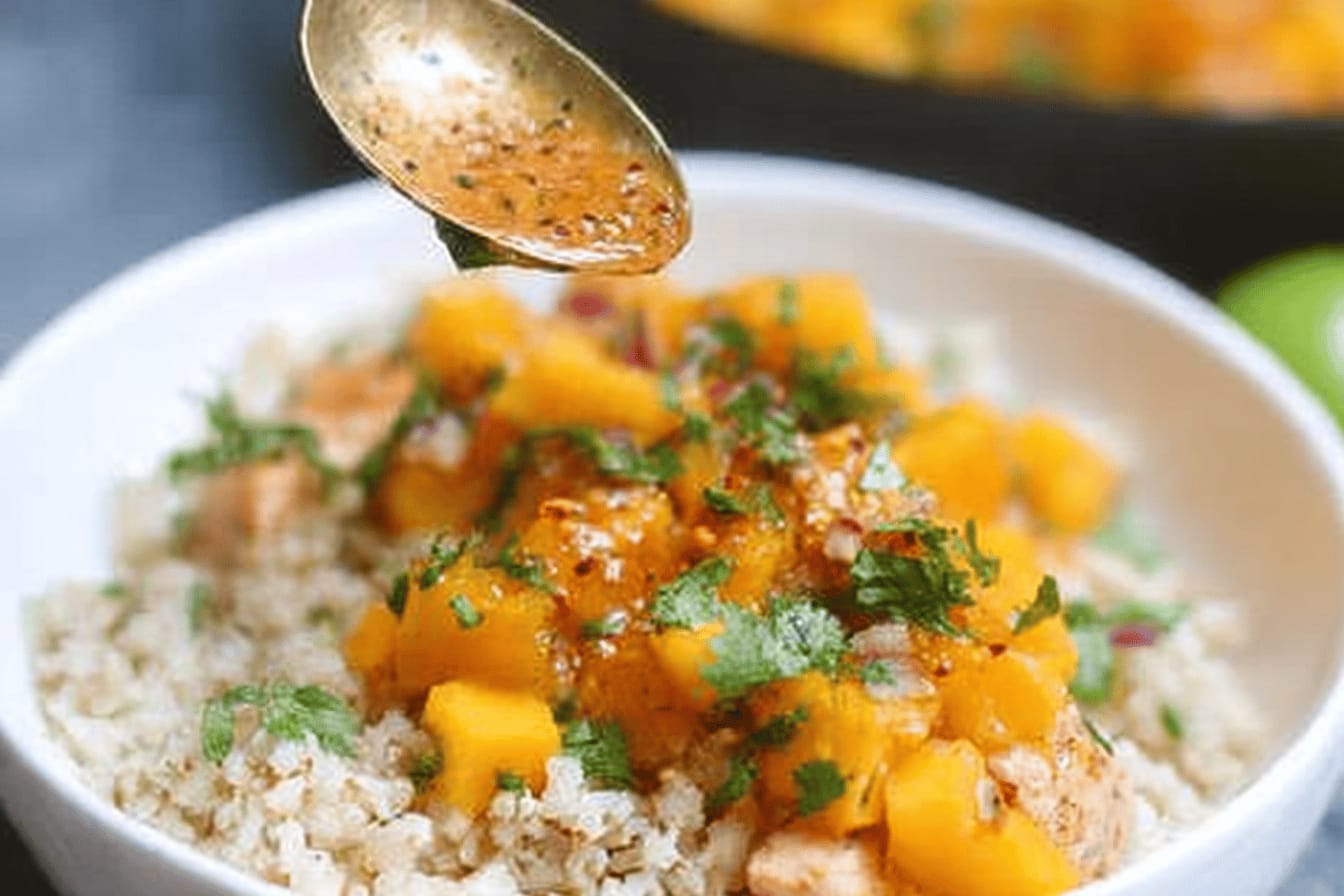 Mango Chicken with Coconut Rice Recipe