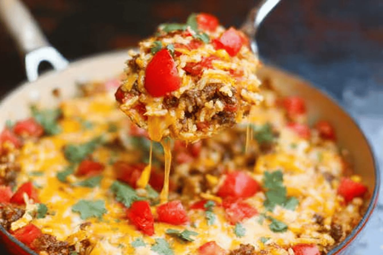 One Pot Nacho Beef Skillet Recipe