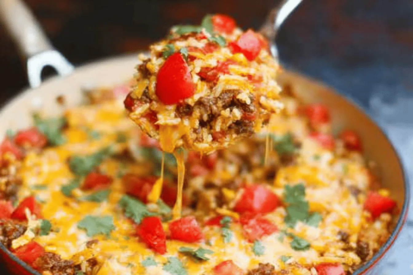 One Pot Nacho Beef Skillet Recipe
