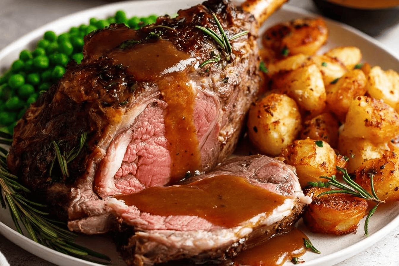 Perfect Roast Lamb Leg with Gravy Recipe