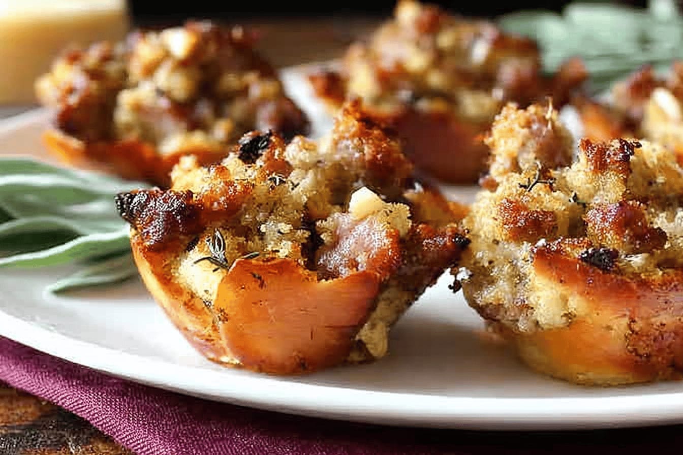 Pork Sausage and Apple Stuffing Cups Recipe