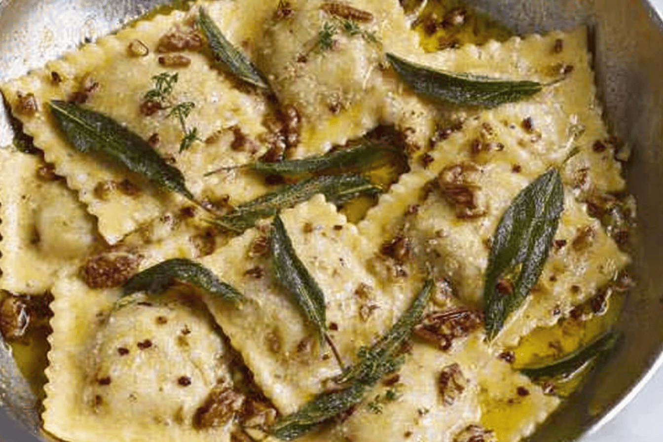Ravioli with Sage Butter Sauce Recipe