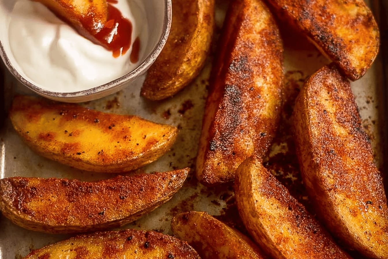 Seasoned Oven Baked Potato Wedges Recipe