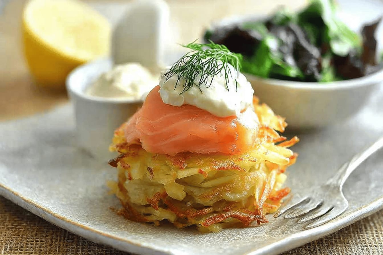Smoked Salmon Potato Rosti Stack Recipe
