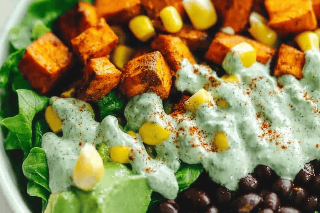 Spicy Southwestern Salad with Avocado Dressing