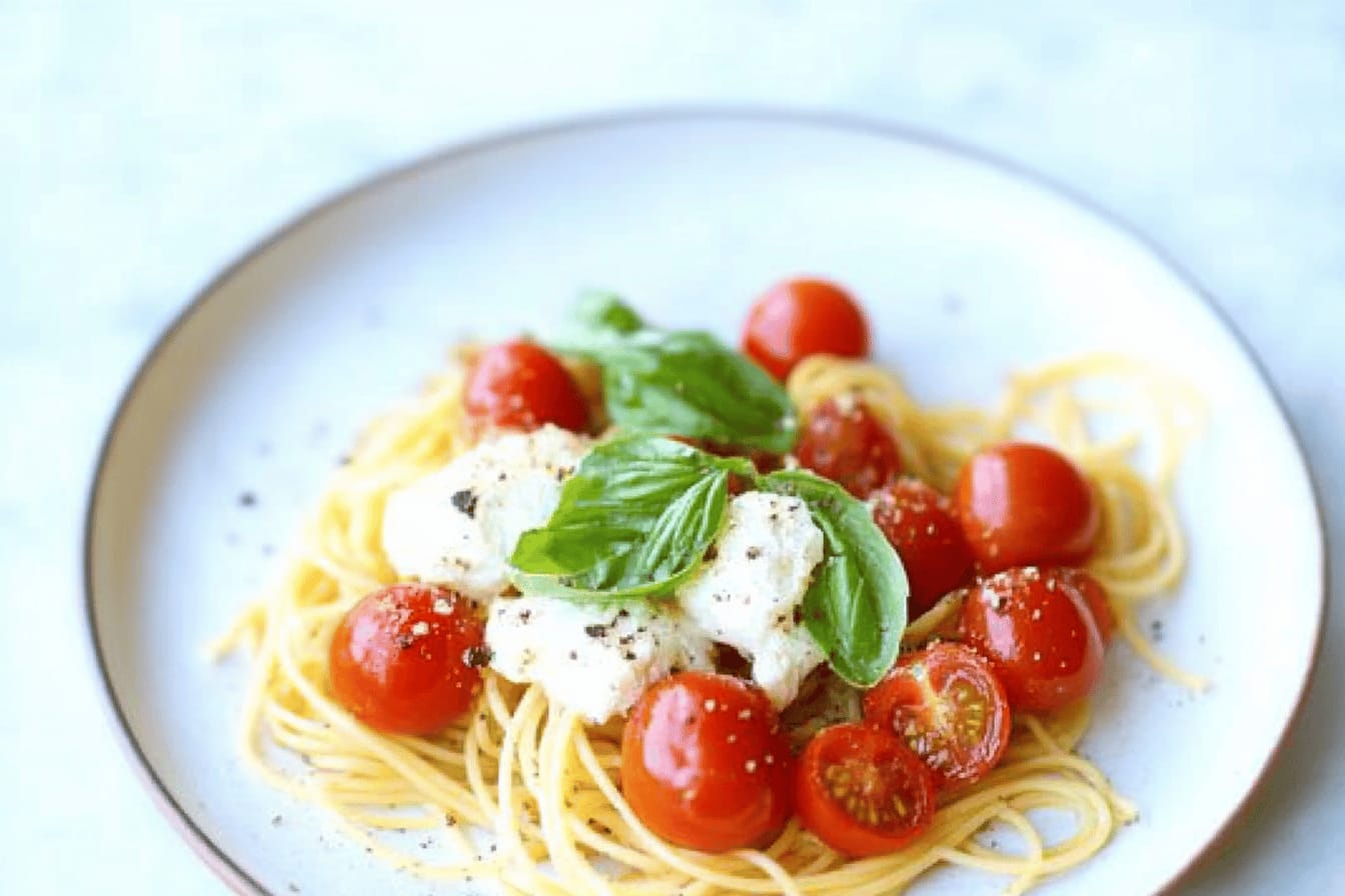 Summer Spaghetti with Tomatoes and Burrata Recipe