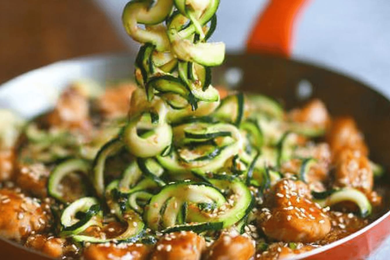 Teriyaki Chicken with Zucchini Noodles Recipe