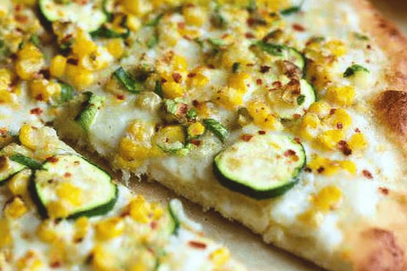 White Zucchini Corn Pizza Recipe Delight